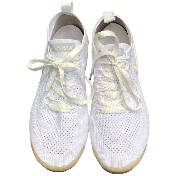 Nike Air Vapormax FlyKnit 2 Women's size 8 triple White Pure Running Shoes - Picture 3 of 12